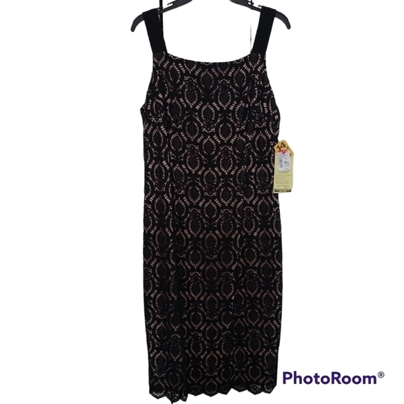 Adrianna Papell Dresses & Skirts - Adrianna Papell Black Lace Sheath Cocktail Dress With Neutral Lining. 14